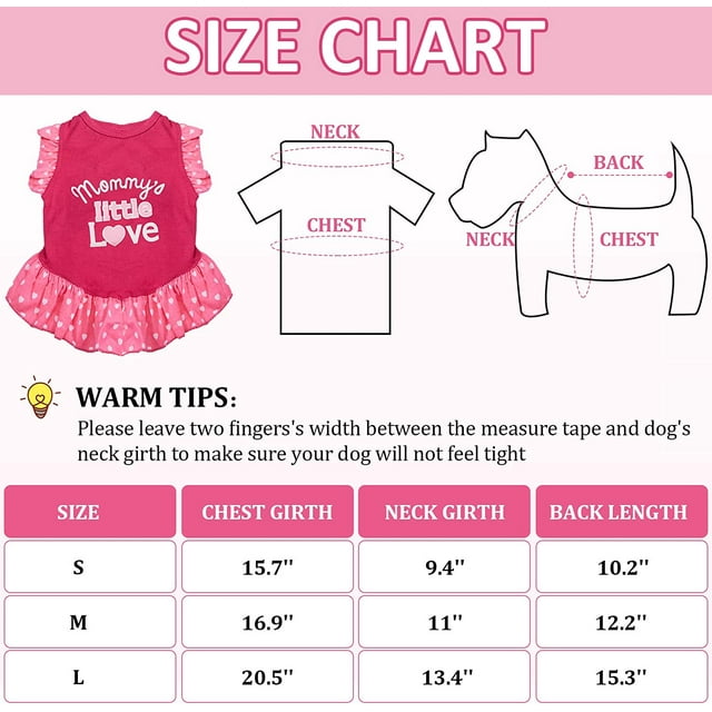 Vestidos para perros HUOGUO, 2 piezas, para perros pequeños, linda niña y mujer