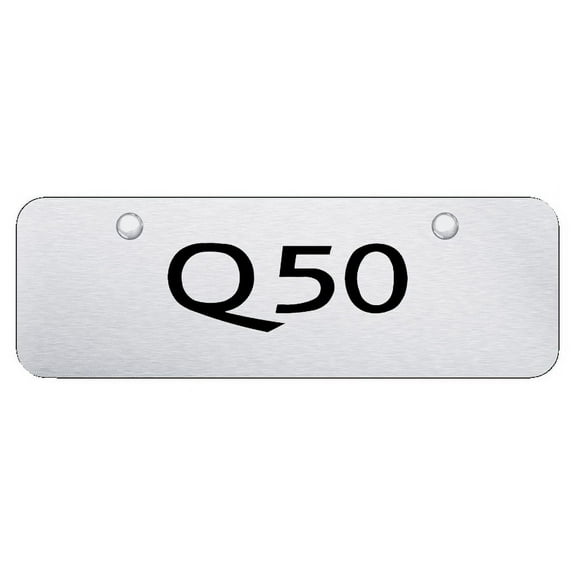 Infiniti Q50 Laser Etched Logo Mini License Plate (Brushed Chrome)
