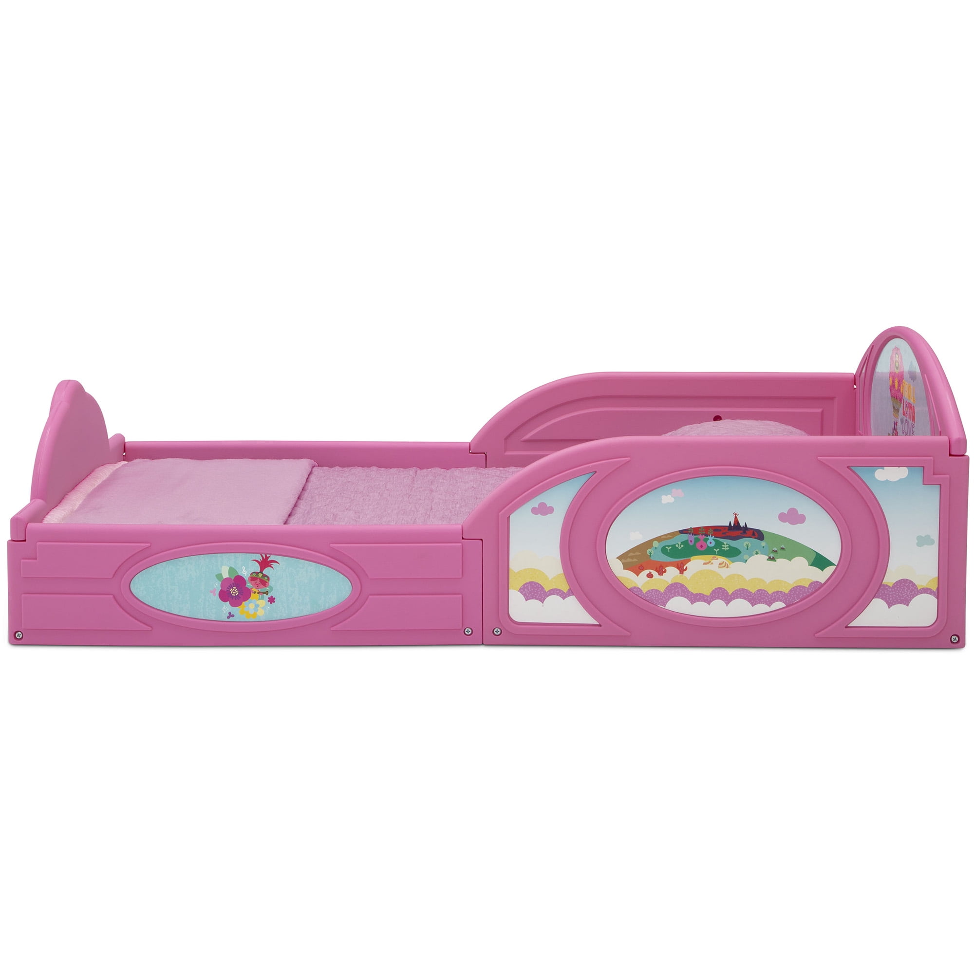 Trolls World Tour Plastic Sleep and Play Toddler Bed by Delta Children
