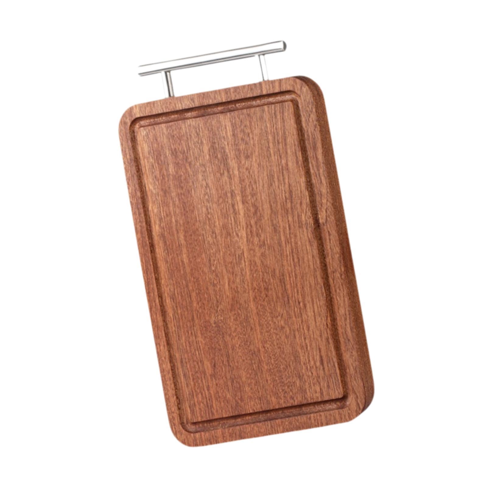 TISHITA Chopping Board Wooden Cutting Board Multifunctional Reversible with Handle Thick for Kitchen for Cheese Steak Meat Vegetables S