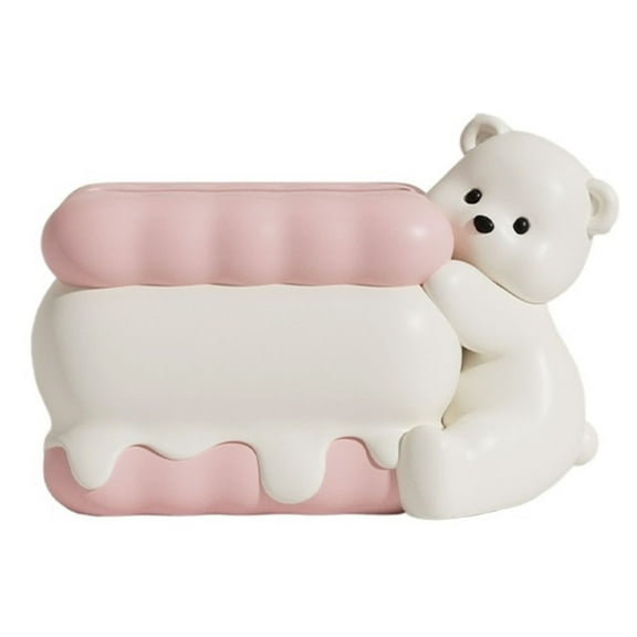 Creative Bear Tissue Box Cover for Office, Car, Night Stand, Bathroom Countertop, Vanity Decoration