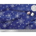 thumbnail image 2 of Soimoi Blue polyester Crepe Fabric Snow Flakes Floral Fabric Prints By Yard 52 Inch Wide, 2 of 5