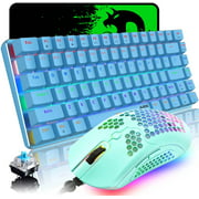 Wired Gaming Keyboard and Mouse,3 in 1 Gaming Set,Blue LED Backlit Wired Gaming Keyboard,RGB Backlit 12000 DPI