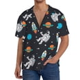 thumbnail image 2 of Picia Space Men's Linen Shirts Short Sleeve Cuban Beach Shirts Casual Shirts Button Down Shirt for Men Beach Summer Wedding Shirt-X-Large, 2 of 7