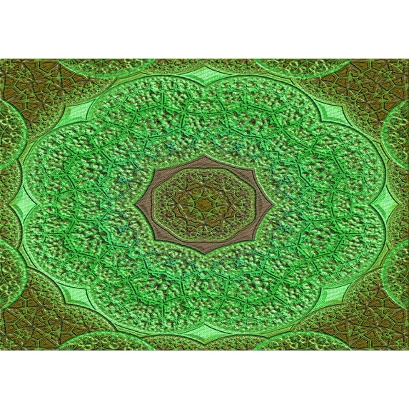 Ahgly Company Machine Washable Indoor Rectangle Transitional Seaweed Green Area Rugs, 7' x 9'