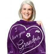 Grandma Gift Blanket by ButterTree - Valentines Day Gifts for Nana (Purple Throw, 65" x 50")