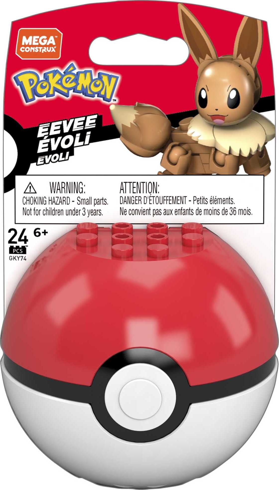  Mega Pokémon Jumbo Eevee Toy Building Set, 11 inches Tall,  poseable, 824 Bricks and Pieces, for Boys and Girls, Ages 6 and up​ : Toys  & Games