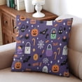 thumbnail image 3 of Happy Halloween Pumpkin Throw Pillow Covers Ghost Boo Pillow Cases Throw Cushion Cover Cushion Cases for Home Office Halloween Decor,20x20 Inch (2Pcs), 3 of 6
