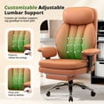 thumbnail image 4 of FASTES Office Chair, 500lbs Big and Tall Office Desk Chair Heavy Duty Ergonomic Leather Chairs with Lumbar Support High Back Computer Chair with Footrest, Brown, 4 of 8