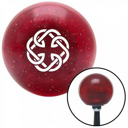 American Shifter 59864 White Celtic Father Daughter Symbol Red Metal Flake Shift Knob with M16 x 1.5 Insert