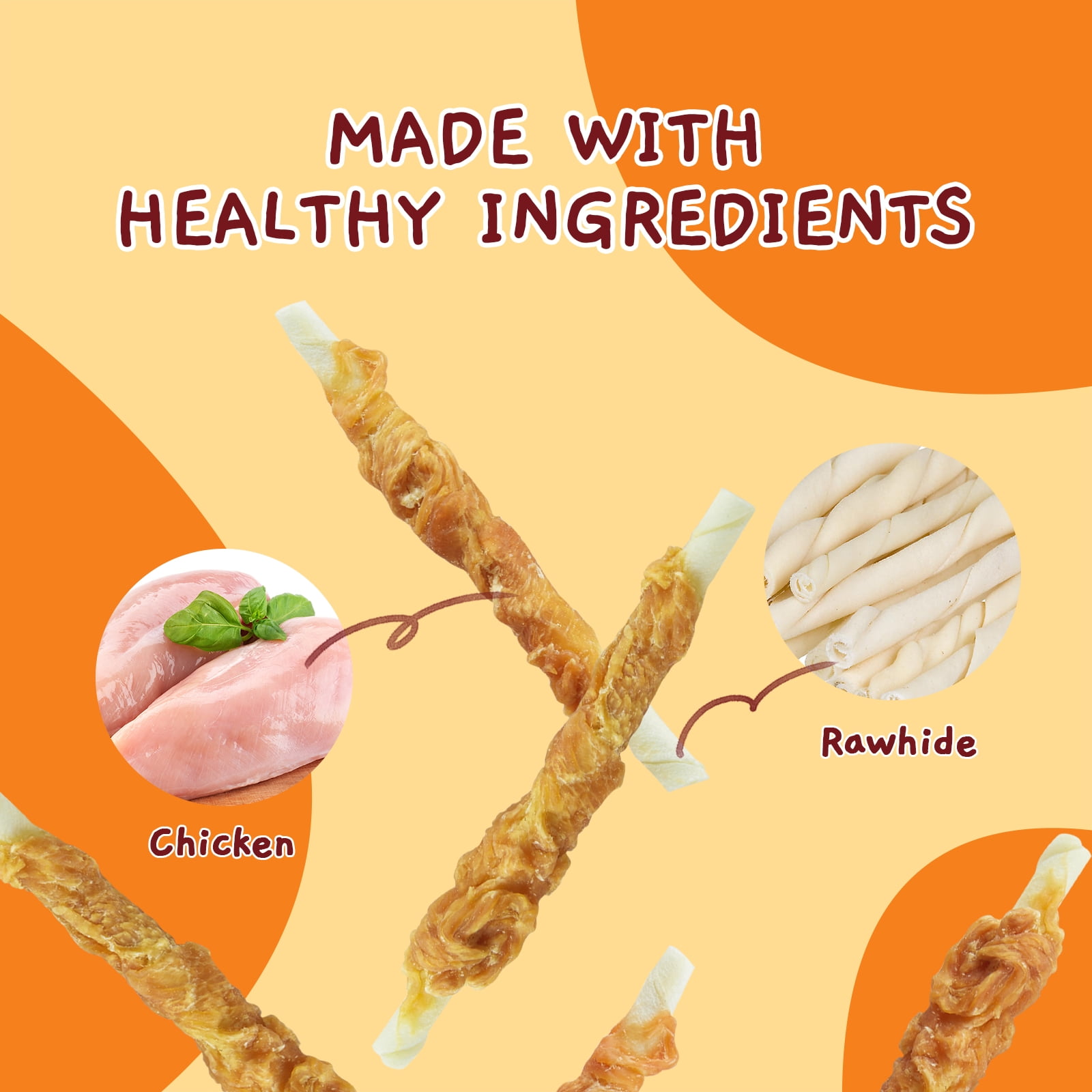 (5 pack) Jungle Calling Dog Treats, Chicken Wrapped Rawhide Sticks for Dogs, Puppy Training Treats Dog Chews Snacks (10.6 Ounce (Pack of 1))