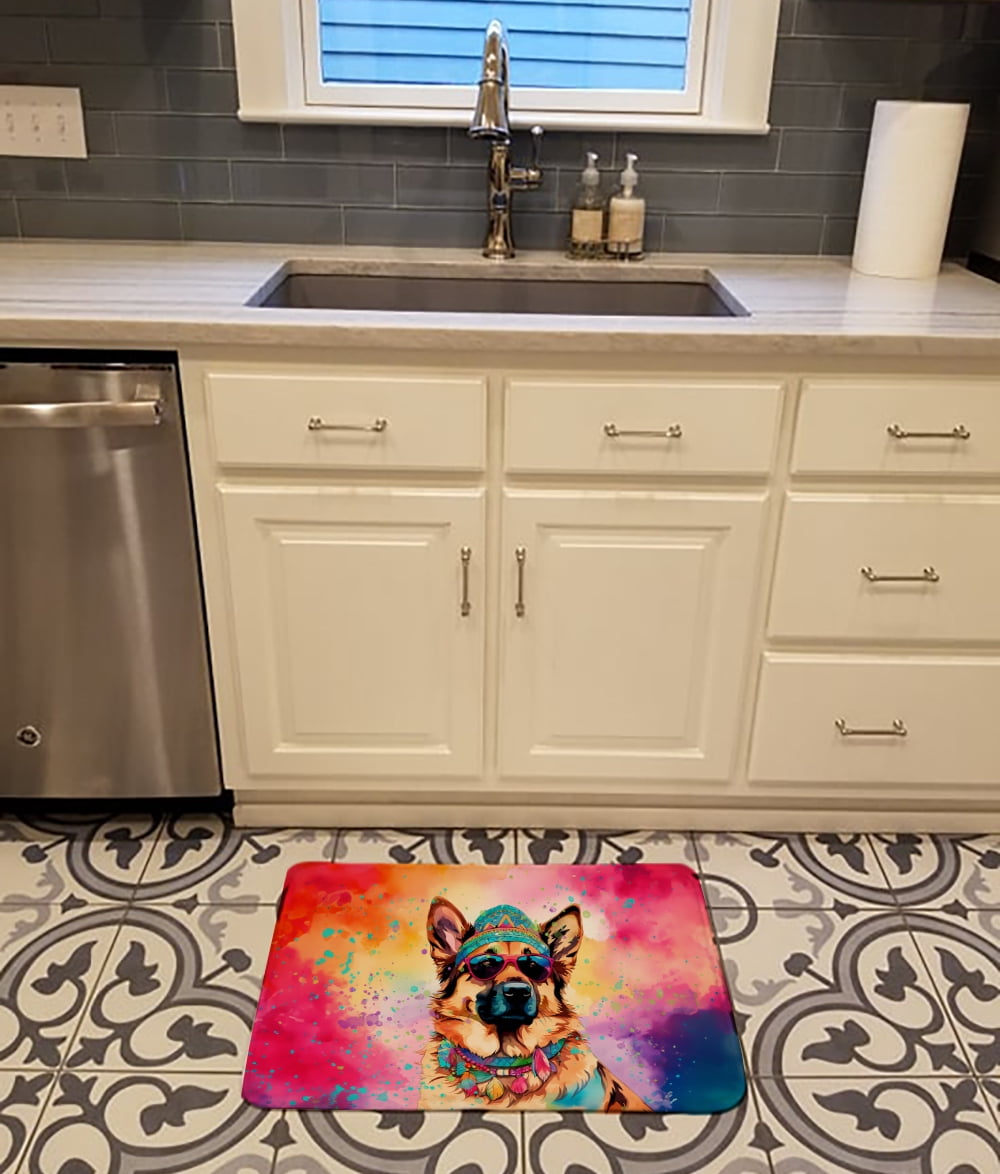 Carolines Treasures DAC2511RUG 19 x 27 in. German Shepherd Hippie Dawg Memory Foam Kitchen Mat