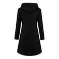 thumbnail image 6 of Women Long Length Loose Casual Solid Drawstring Hoodie Pullover with Big Pocket, 6 of 6