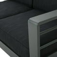 thumbnail image 5 of Noble House Cape Coral Outdoor Grey Aluminum 4 Pc Loveseat Chat Set, 5 of 7