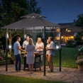 thumbnail image 4 of 8x5 ft Grill Gazebo with Double-Tiered Roof, Heavy Duty Steel Frame BBQ Canopy with Side Shelves, LED Lights, Hooks & Bottle Opener for Backyard, 4 of 8