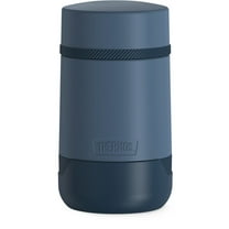 Thermos Alta Stainless Steel Vacuum Insulated Food Jar with Spoon, 18oz, Dark Blue