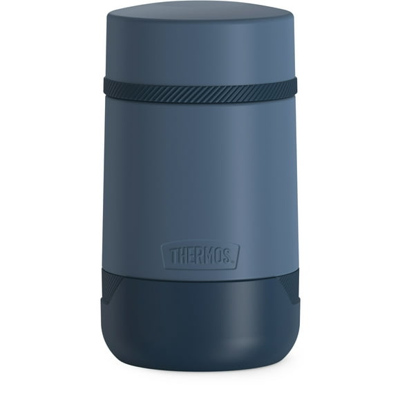 Thermos Alta Stainless Steel Vacuum Insulated Food Jar with Spoon, 18oz, Dark Blue