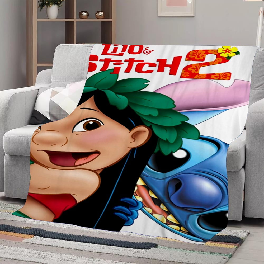 HRTLSS Anime Stitch Blanket for Girls Adults Kids Cartoon Plush Throw Blankets Room Decor for Bedroom Gifts for Girls Boys Baby Stuff 60x80