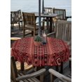 thumbnail image 2 of Outdoor Tablecloth with Umbrella Hole for Patio/Picnic/Party/Camping, Red Boho Southwestern Waterproof Table Cloth Round Cover Washable, Farmhouse Aztec Tribe Ethnic Motifs (Dia 60"), 2 of 8
