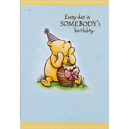 Hallmark Vintage Winnie The Pooh With Honey Pot Gift Juvenile Disney Birthday Card For Kids