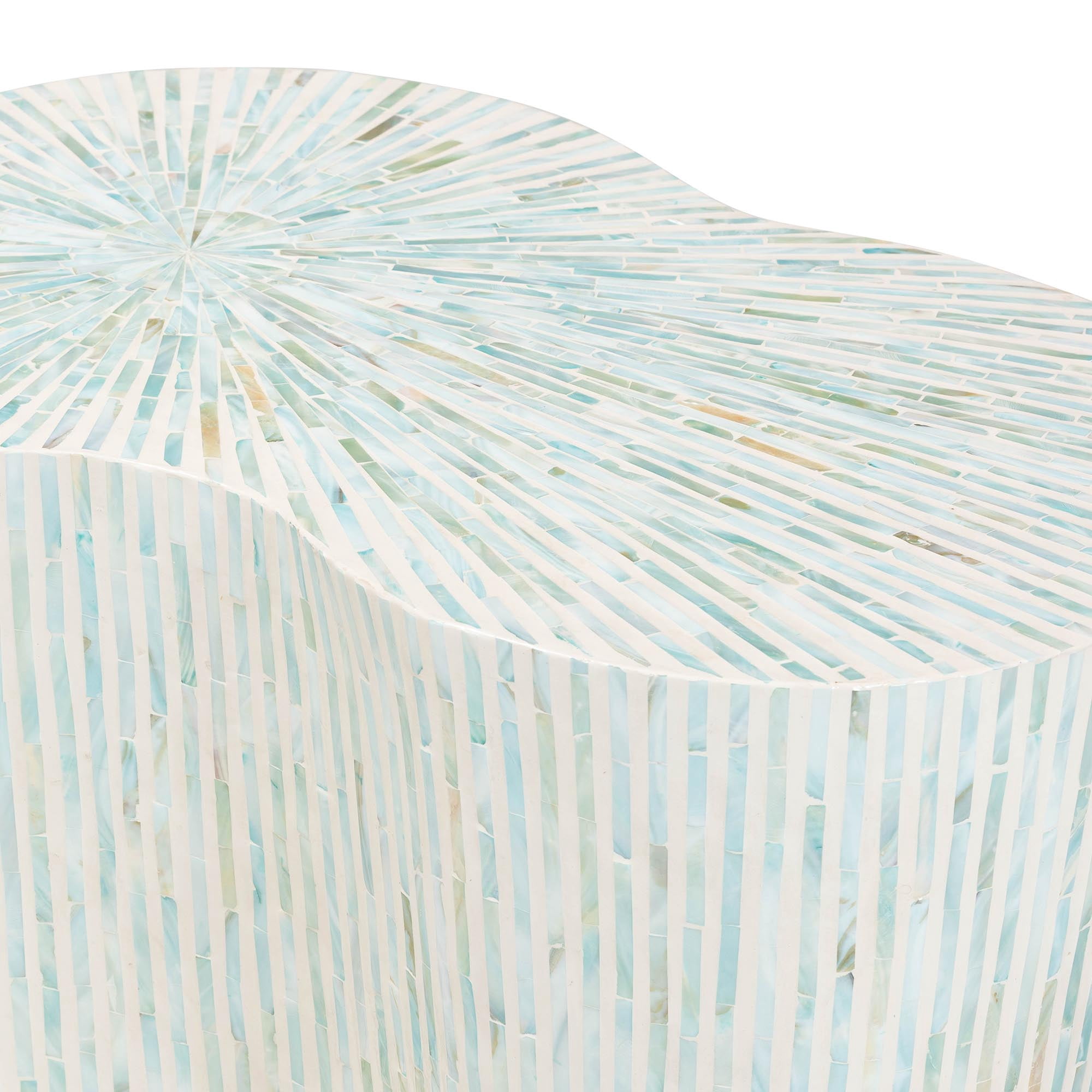 bali & pari Fiorella Coastal Coffee Table, White/Aquamarine
