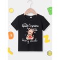 thumbnail image 2 of MILKYSHIP Boys' Summer Fashion Short Sleeve T-Shirt - "My Great Grandma Loves Me Beary Much" Cute Bear Graphic, Black Polyester Casual Round Neck Tee for Youngsters, Youngsters Summer Clothing | Cute, 2 of 7