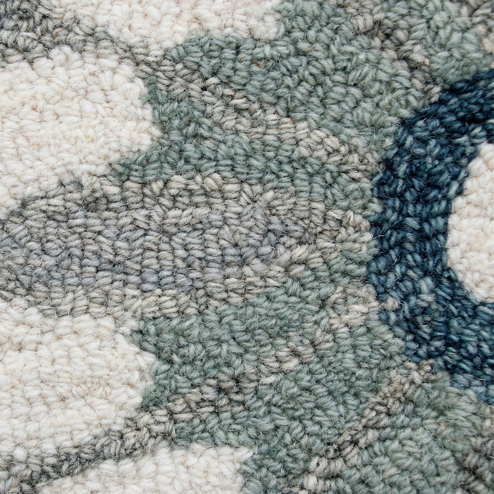 Elm & Oak Clio 7'3" Round Ivory/Gray Suzani Handmade Wool Indoor Area Rug