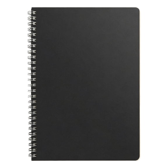 Spiral Notebook Wirebound Journal, 6.7x9.8 Inch Flat Lay Thick Paper Notepad, B5 Size 60 Sheets, for Office Meeting Notes and Business Planning, Black Cover, YDYB