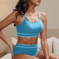 thumbnail image 6 of jobturf Bathing Suit for Women Modest High Waisted Bikini Sets Summer Fashion Scoop Neck Swimwear Tummy Control Swimsuits 2 Piece Outfits, 6 of 8