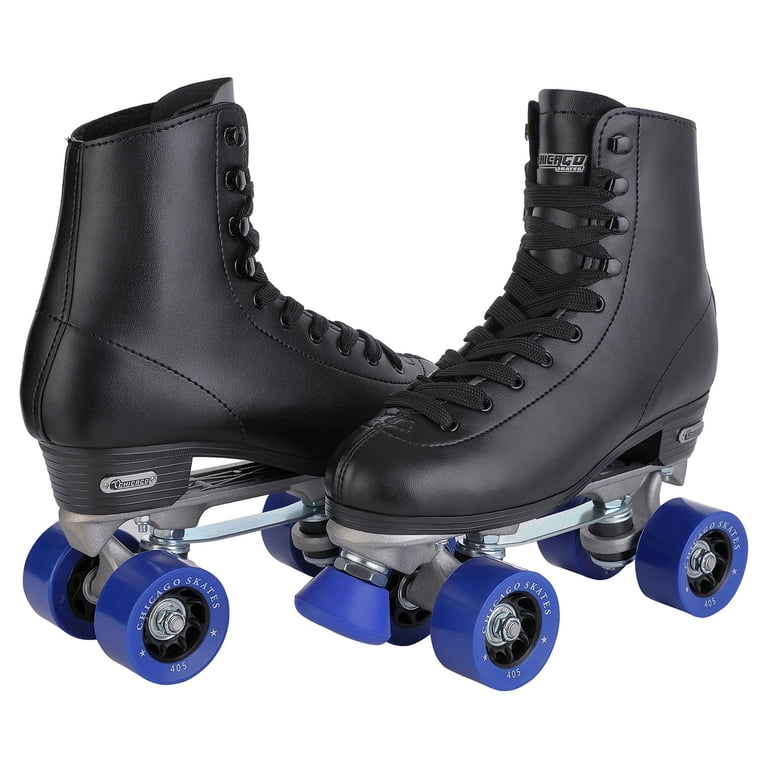 Chicago Roller Skates Men Size 7 Black Good High Top Quad Blue Wheels 8001K Vintage Men main image 3