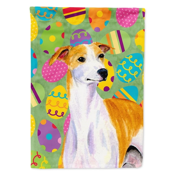 Carolines Treasures LH9418-FLAG-PARENT Whippet Easter Eggtravaganza Flag  multicolor