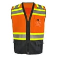 thumbnail image 3 of Kasa Style Class 2 High Visibility Safety Unisex Vest Durable Hi Vis Gear 8 Pockets, Reflective Stripes Construction, Night Work Outdoor, 3 of 7