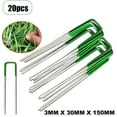 thumbnail image 1 of Synthetic Artificial Grass Turf Pins U-Shaped Staples Securing Pegs Fastening Lawn Tent Pegs Mat - 20 Pcs, 1 of 9