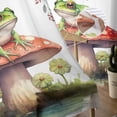 thumbnail image 5 of Mushroom Frogs Semi Sheer Curtains 63 Inch Length 2 Panels Set, Spring Floral Summer Eucalyptus Leaves Sheer Kitchen Curtain Privacy Voile Window Curtain for Living Room Bedroom Rod Pocket Drapes, 5 of 7