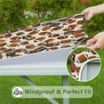 thumbnail image 6 of Beige Footballs and Numbers Pattern Square Fitted Tablecloth with Elastic Edge,Square Table Cover,Washable Elastic Table Cover for Home Kitchen Party Decor 36"x36", 6 of 6
