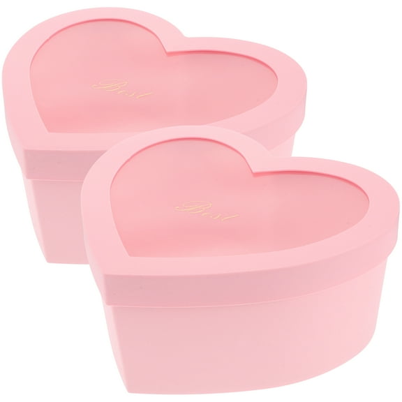 2 Pcs Filler Empty Boxes with Lids Flower Heart-shaped Storage