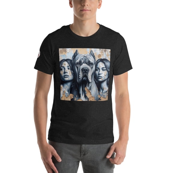 Cane Corso Peeling paint Unisex t-shirt (Black Heather, XS)