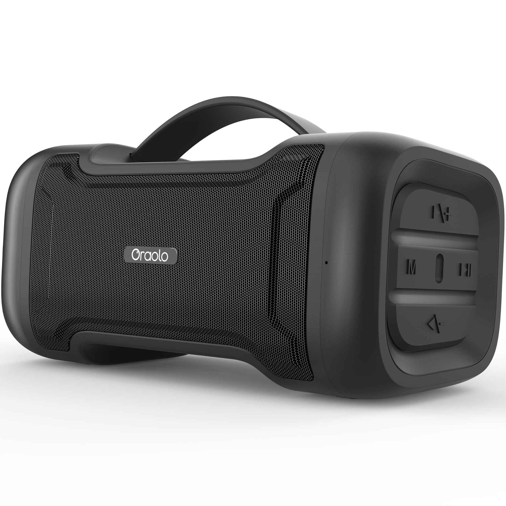 Oraolo Bluetooth Speaker with Deep Bass Basser Portable Speakers, Wireless Stereo Sound, IPX6 Waterproof, TF/SD Card, AUX-in, USB Input, Built-in Mic, 24H Playtime for Home Party Outdoor Beach Pool