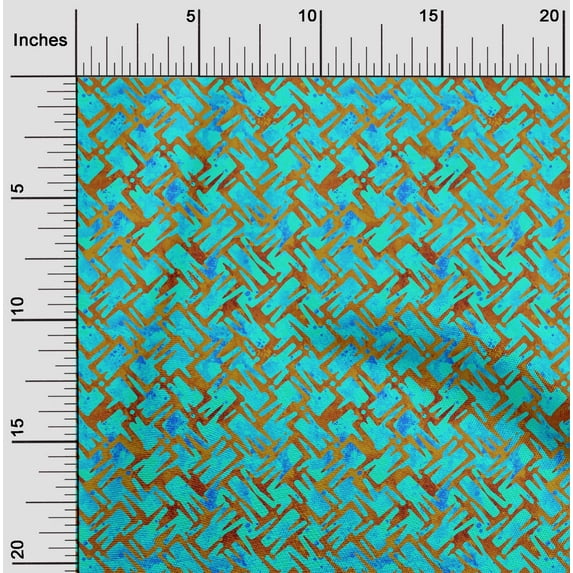 oneOone Silk Tabby Aqua Blue Fabric Batik Diy Clothing Quilting Fabric Print Fabric By Yard 42 Inch Wide