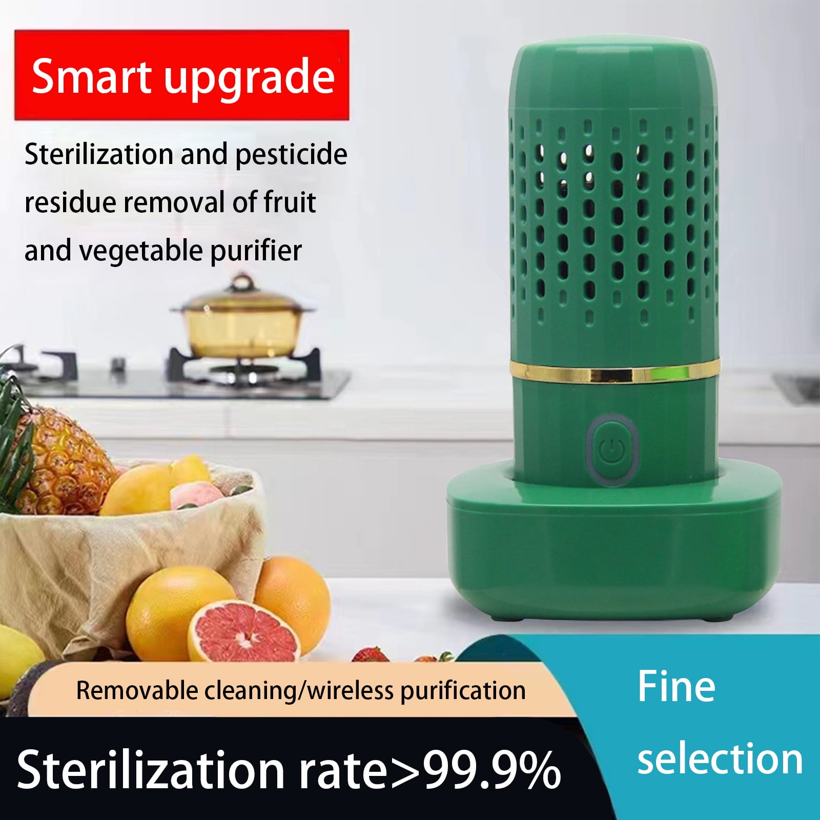 VALSEEL Clearance Portable 4400mah Capsule Shape Fruit & Vegetable Washing Machine, USB Rechargeable Fruit Cleaner Machine, Automatic Household Cleaning Machine