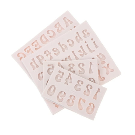 

4pcs DIY Alphabet Number Cake Chocolate Molds Household Baking Tools (Grey)