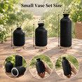 Small Black Ceramic Vase Set of 3 Modern Boho Farmhouse Decorative ...