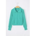 thumbnail image 4 of I AM A FASHION JUNKY Quarter Zip Stand Neck Kangaroo Pocket Sweatshirt, 4 of 6