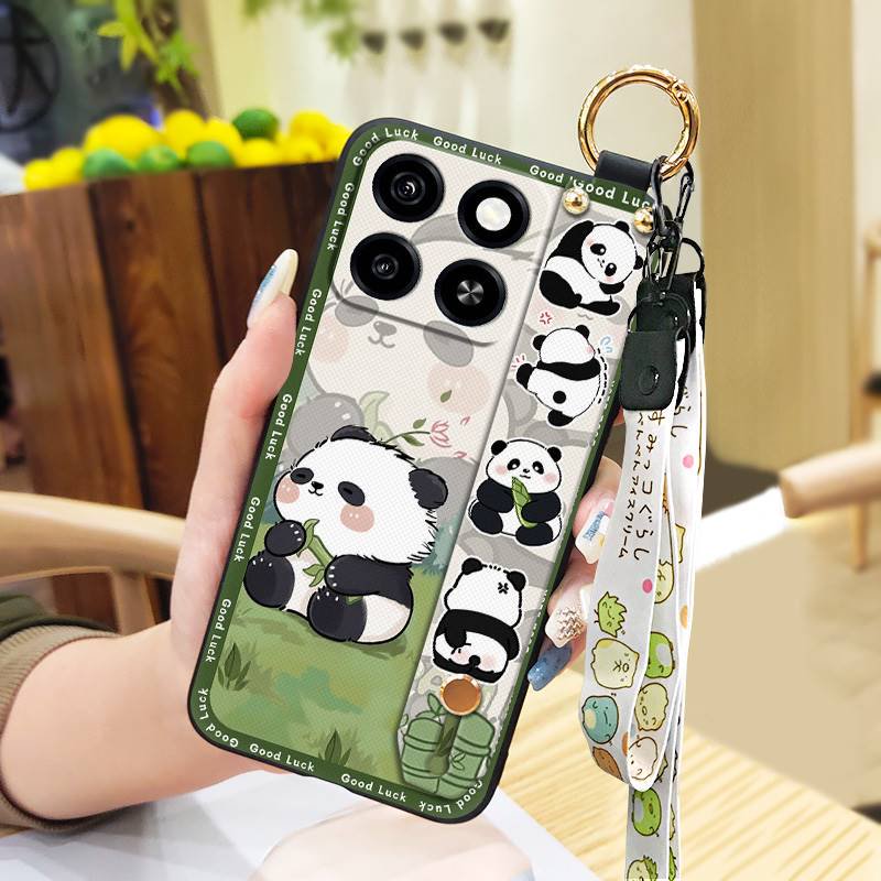 LYM-Phone Case For ZTE Blade A35/A55, Silicone Anti-knock Wrist Strap Protective Ring Soft case Wristband Dirt-resistant Shockproof Anti-dust Phone Holder Lanyard Waterproof Durable Cute