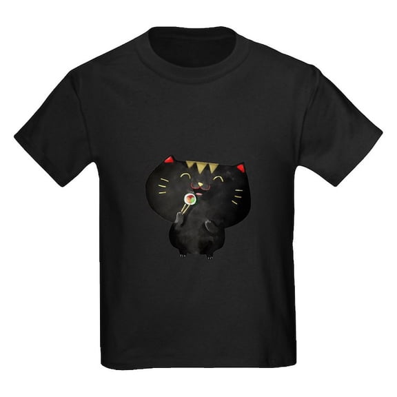 CafePress - Black Sushi Cat Kids T Shirt - Dark T-Shirt Kids XS-XL