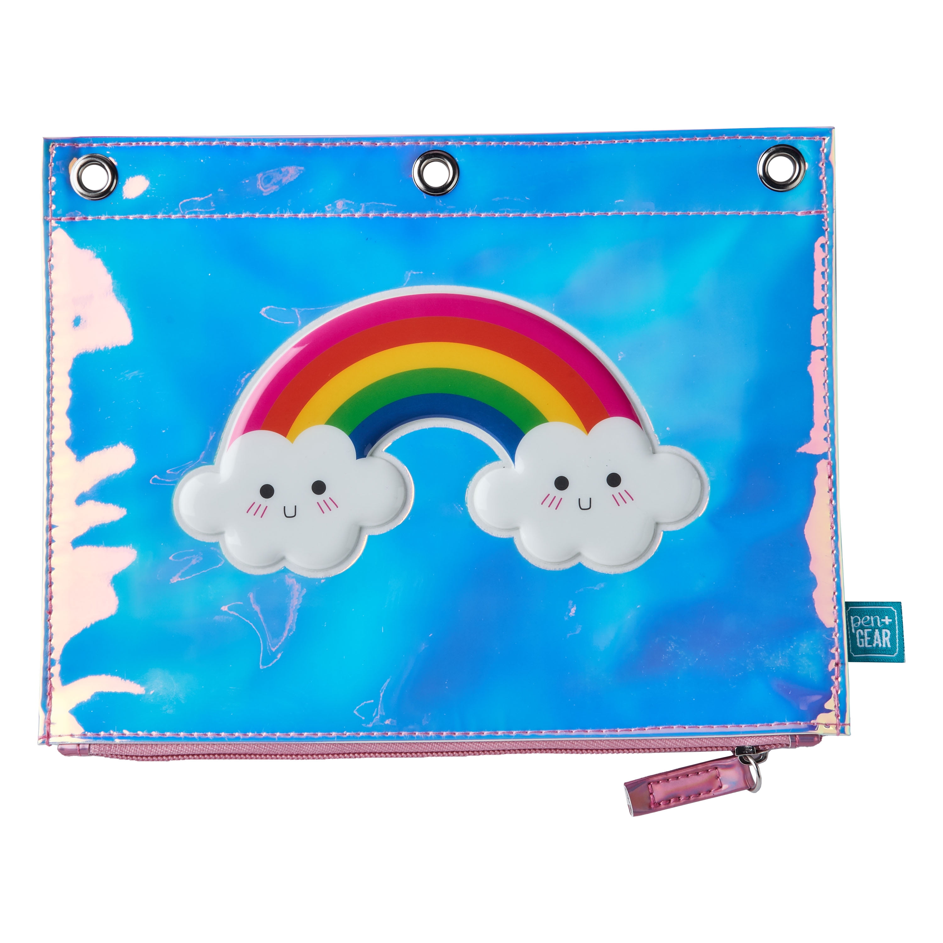 Pen + Gear Shiny Rainbow Binder Pouch, Rainbow Color,Pencil Case