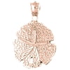 14K Rose Gold Sand Dollar Pendant - 28 mm