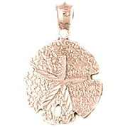 14K Rose Gold Sand Dollar Pendant - 28 mm