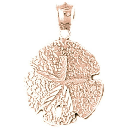 14K Rose Gold Sand Dollar Pendant - 28 mm
