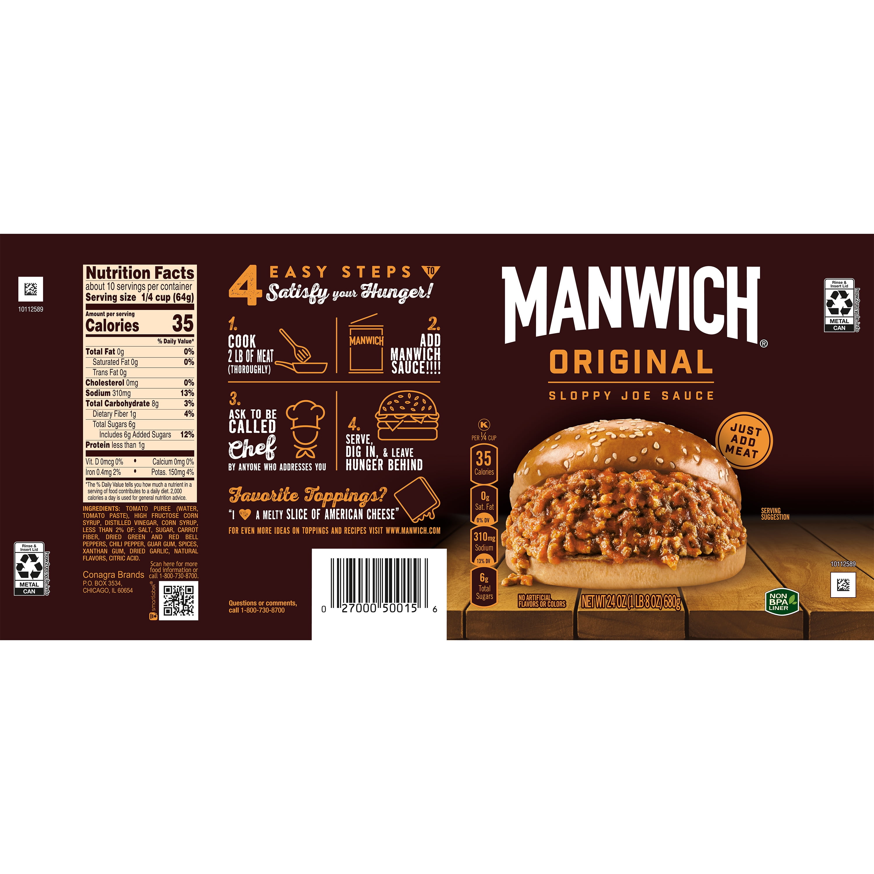 Manwich Orginal Sloppy Joe Sauce - 24oz : Target